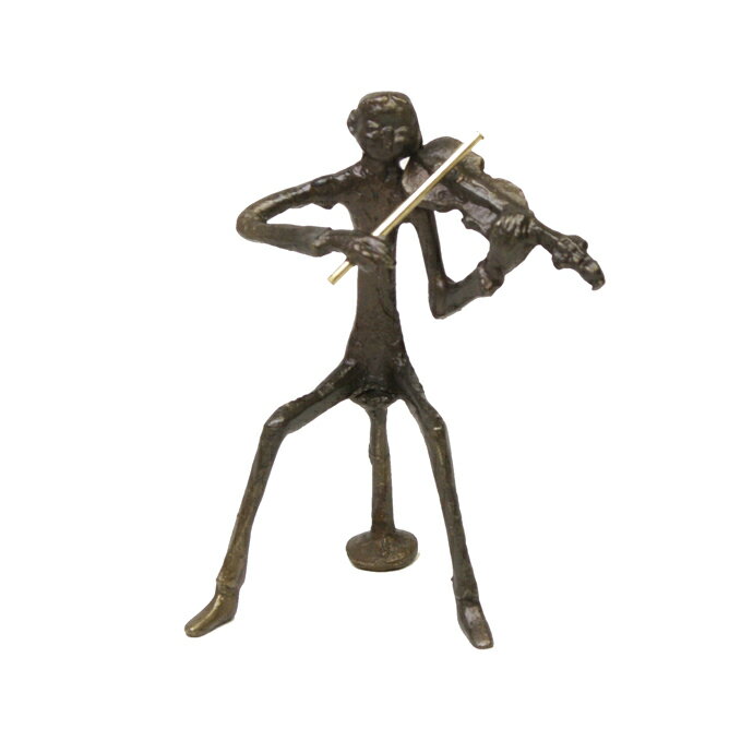 ブロンズ像 銅像 玄関 オブジェ インテリア 置物 演奏 楽器 男性