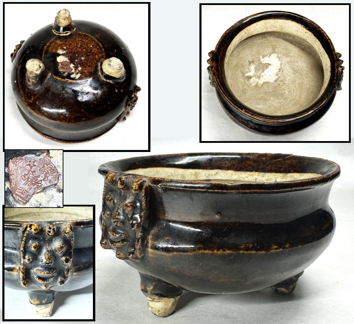 東周青銅香炉 】 方形獣胴四つ足 骨董・古玩 蔵出 東周青銅香炉