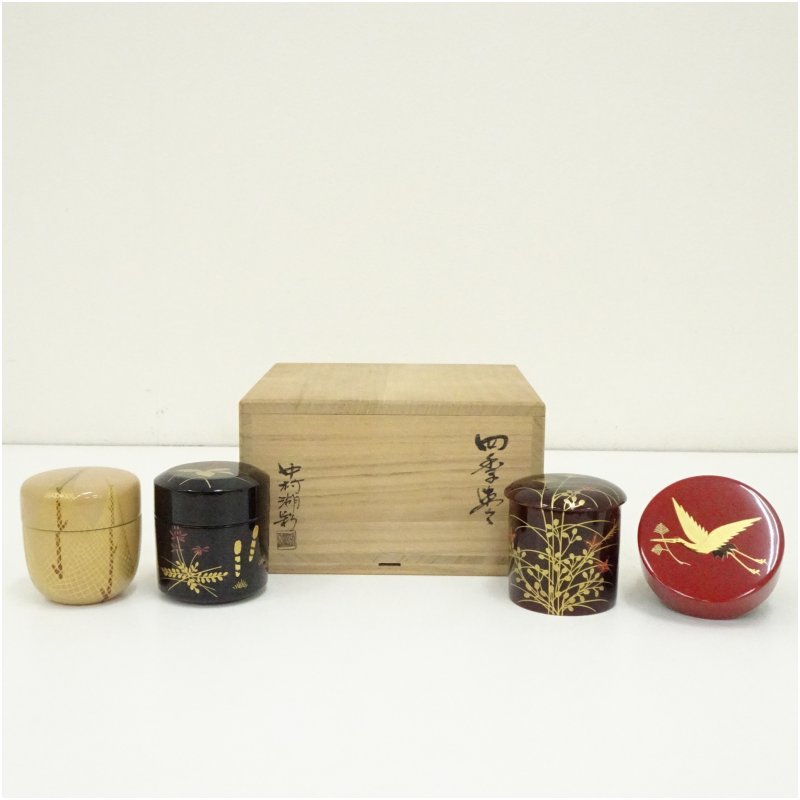 四季棗、中村湖彩作P780 棗 4点揃 『蒔絵師 中村湖彩