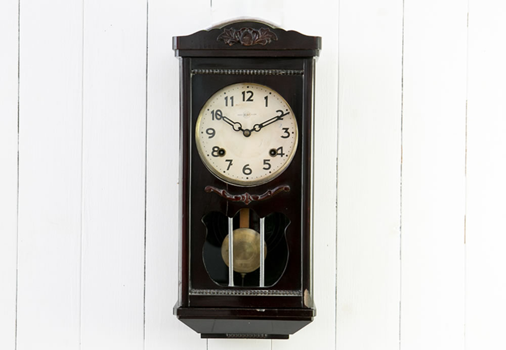 イタリア製 象嵌 置時計 ゼンマイ式振子時計 精工舎 ゼンマイ式振り子