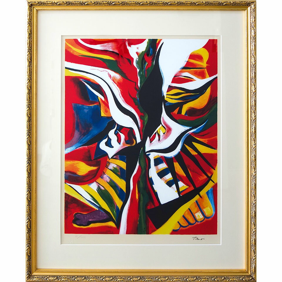 静物画 油絵 岡本太郎 炎上 F6 額付き 手描き 肉筆 静物画 油絵 岡本