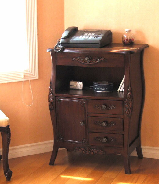 HIKARI アンティーク調 サイドキャビネット サイドチェスト 電話台