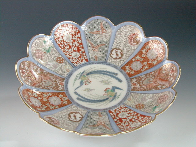 楽天市場】深川製磁 染錦金彩鳳凰 菊割親皿の通販