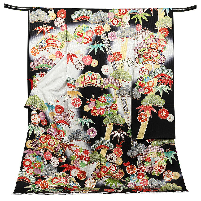 超豪華振袖 正絹】吾妻徳穂 落款 金糸金彩桜 藤稔松 超豪華振袖 正絹