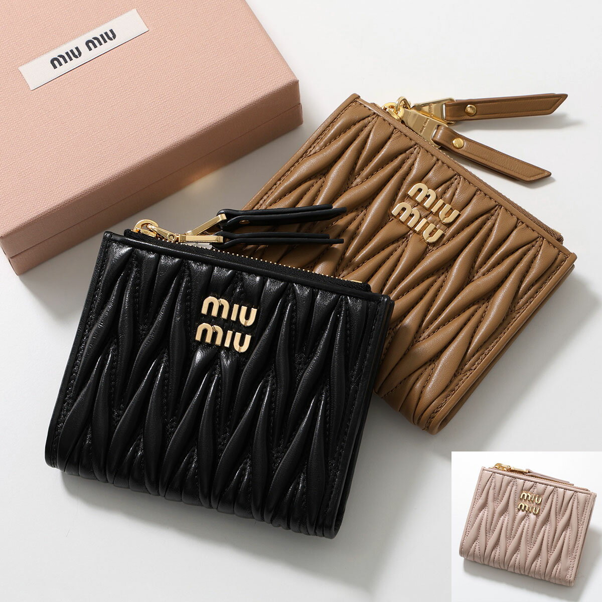 ❥専用❥ miu miu ゴールド 二つ折り財布 ミュウミュウ（Miu Miu