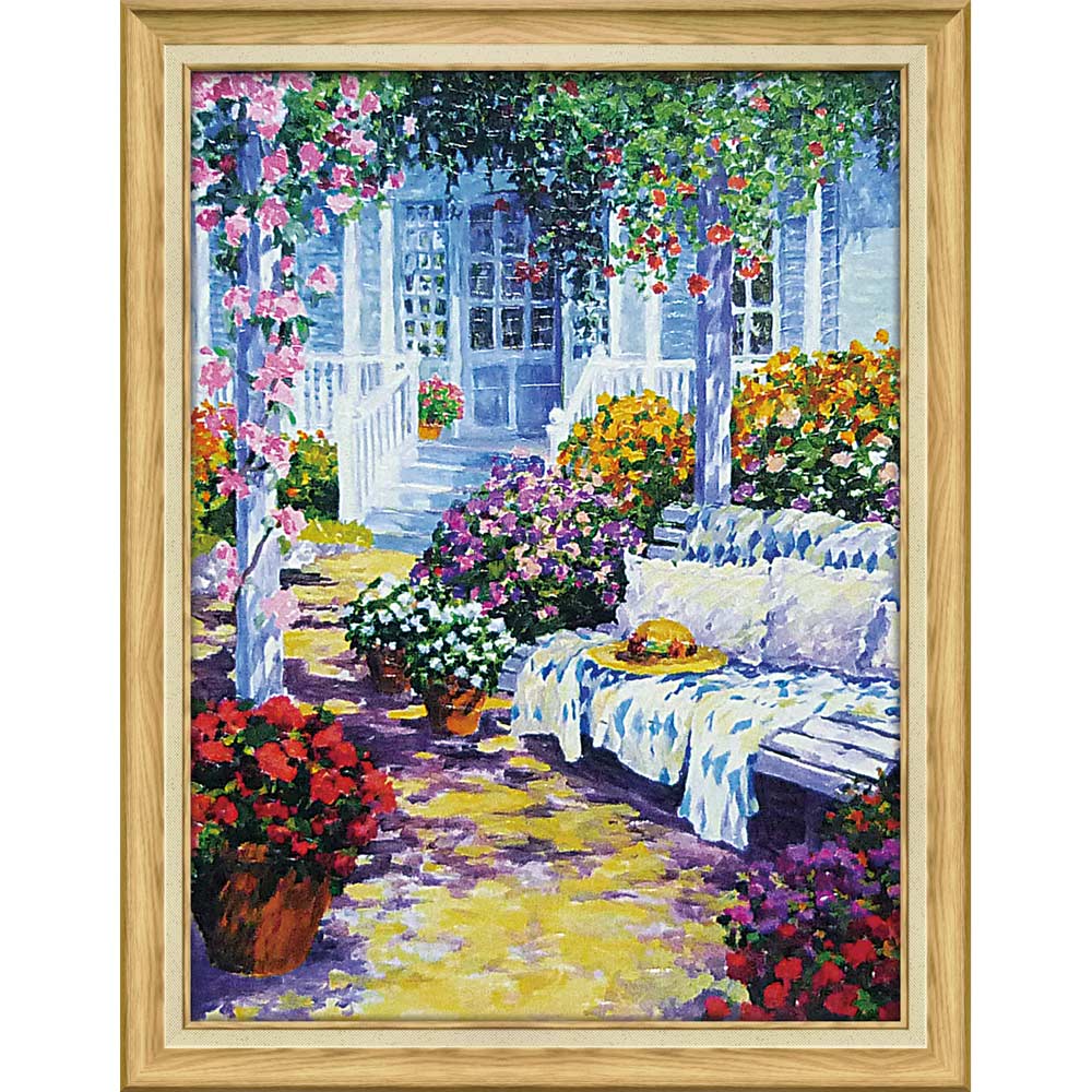 風景画 油彩画 木製フレーム付き 大型油絵 風景画 油彩画 木製フレーム