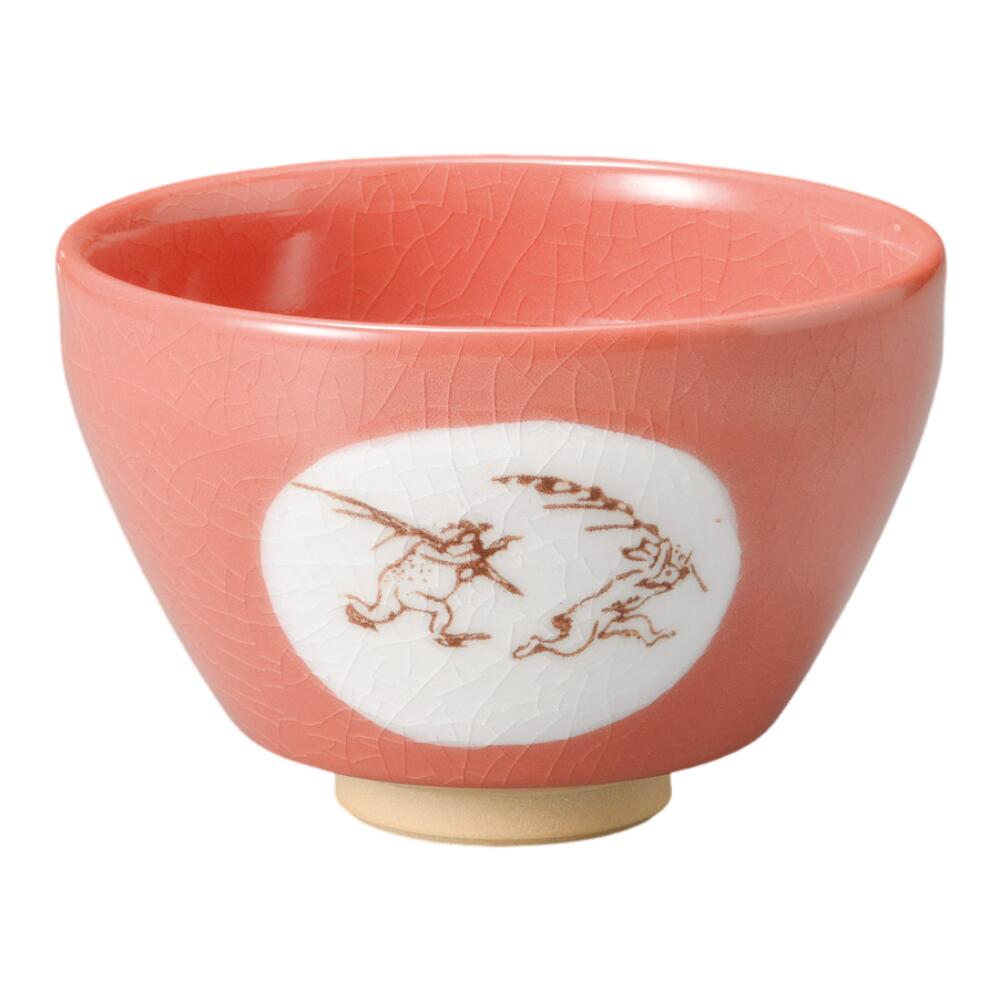 茶碗 白釉 鳥獣戯画】山岡善高 紙箱 白釉 鳥獣戯画茶碗 (紙箱)山岡善高