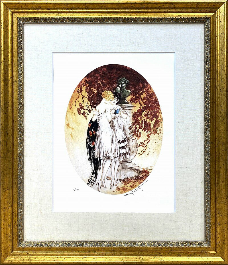 絵画】ルイ・イカール限定版・アールデコ/予感/額付/送料無料/綺麗