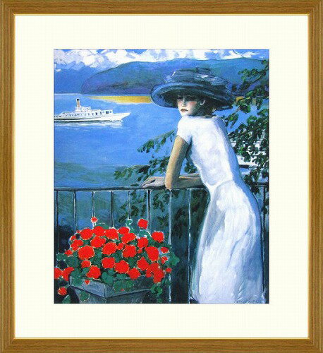 カシニョールのリトグラフ額縁入りポンポンジュール