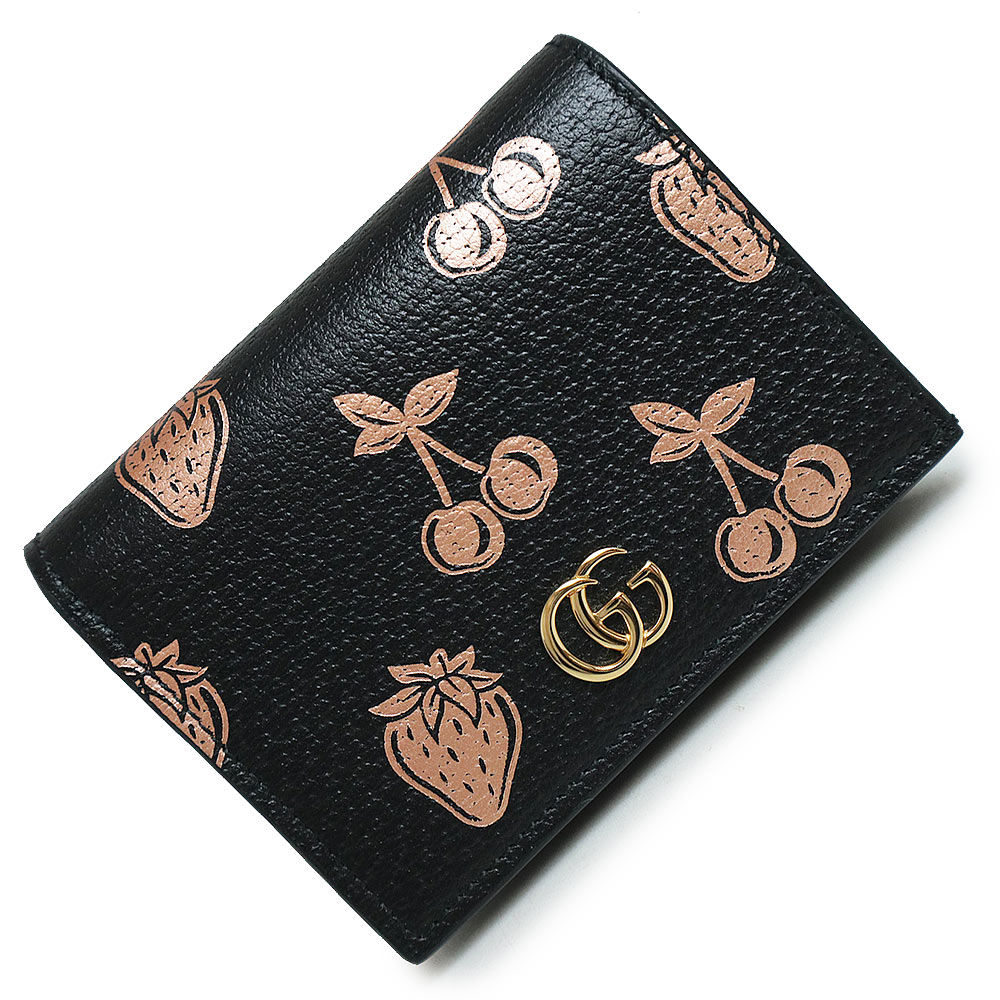 GUCCI ストロベリーモチーフ 二つ折り財布 GG柄 いちご 【公式通販】