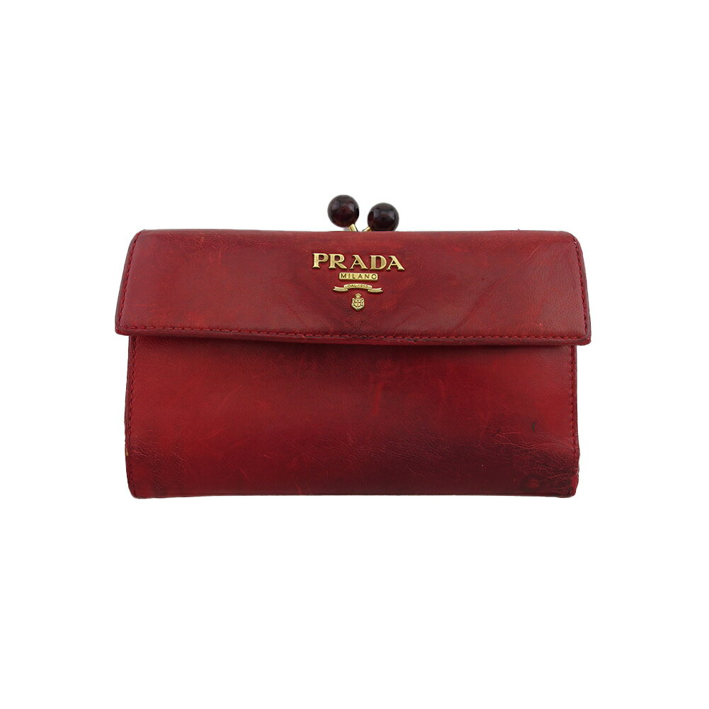 楽天市場】プラダ 二つ折り財布 赤の通販