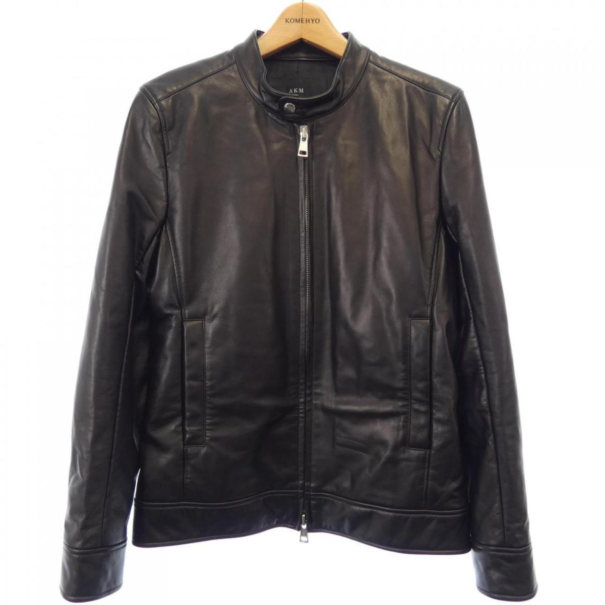 AKM シングルライダース XL ブラック ラムレザー ダイヤキルティング