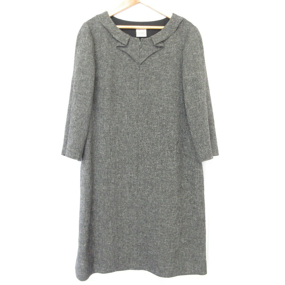 Rene ルネ ロングワンピース Aライン シルク混 ドレス ブラック 36