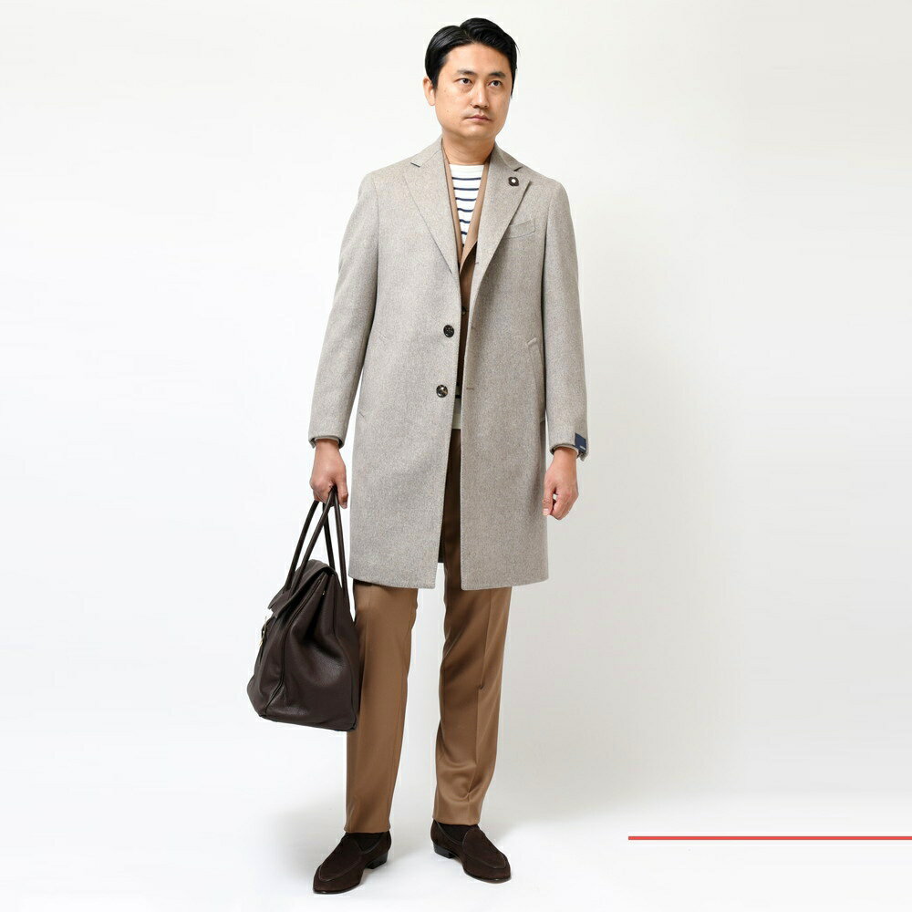 LARDINI（ラルディーニ）LoroPianaウールフランネルソリッドチェスター