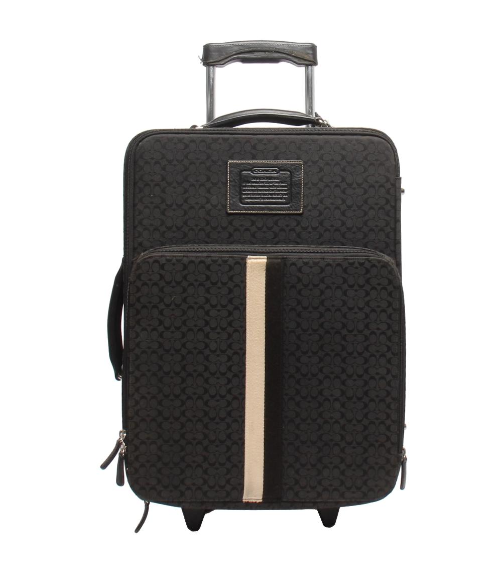 美品】コーチ キャリーケース ウィールド シグネチャー 黒 4輪 coach
