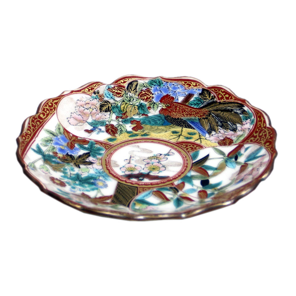 九谷庄三 彩色金蘭手 4枚 27日のみ金額 九谷庄三 彩色金蘭手 4枚 27日