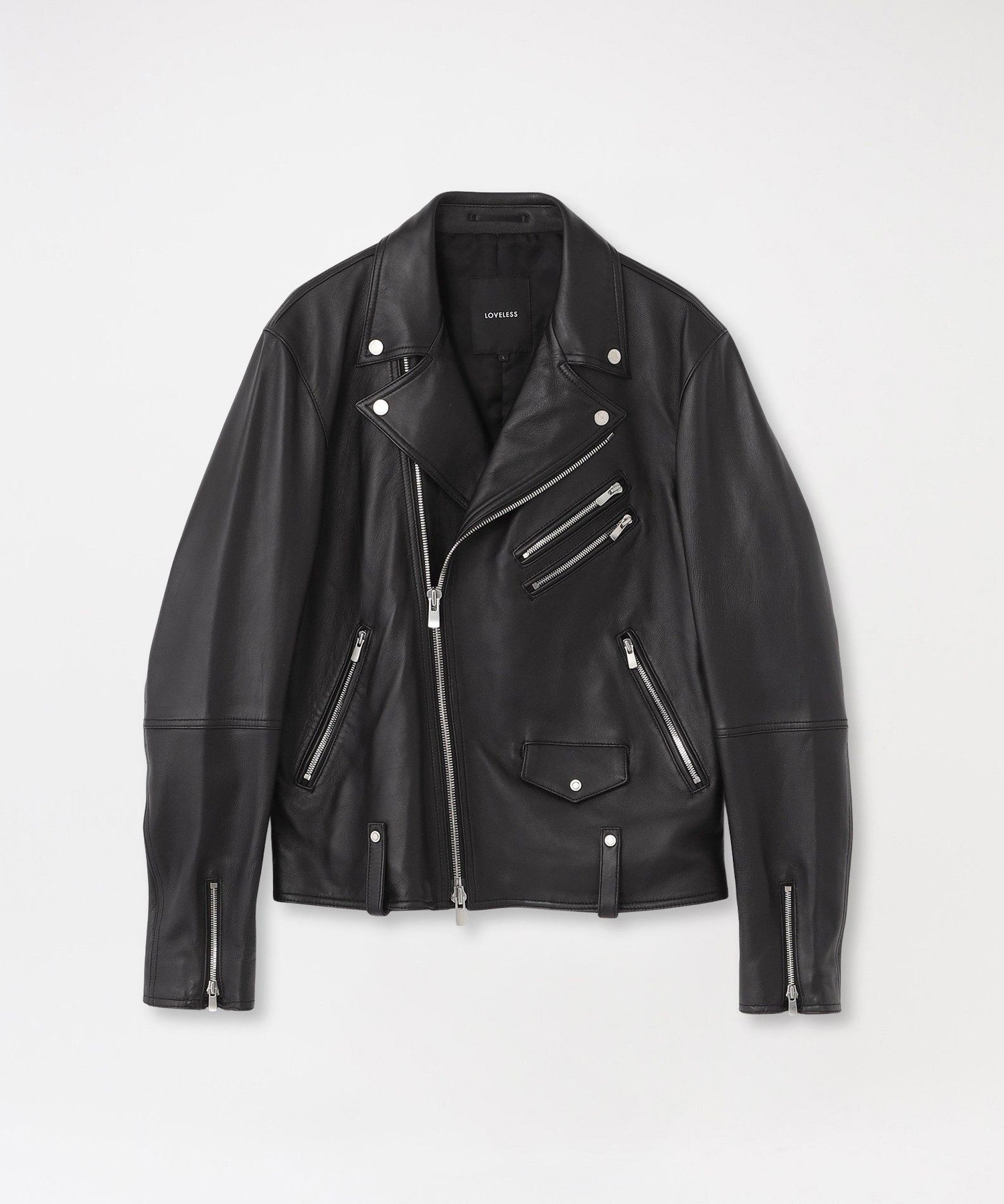 LOVELESS 黒 レザー シングルライダースジャケット シングルレザー