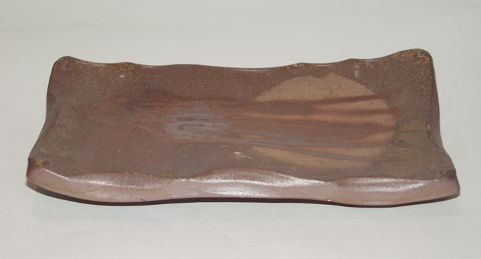 備前火襷足付長板皿 (未使用、新品同様) 備前火襷足付長板皿 (未使用