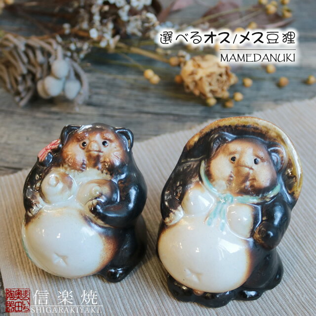 8月1日限定11%OFFクーポン】信楽焼 狸 置物 小さい オス メス ペア