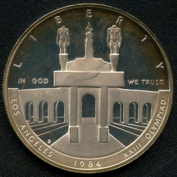 アメリカ造幣局発行『1984年ロサンゼルスオリンピック記念1ドル銀貨