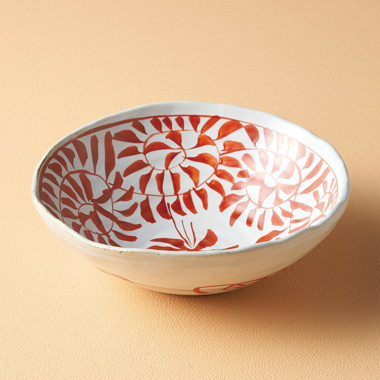 鉢□古い赤絵菓子鉢「永楽保全作」満玉金堂 稀 弁慶 花唐草 丸鉢