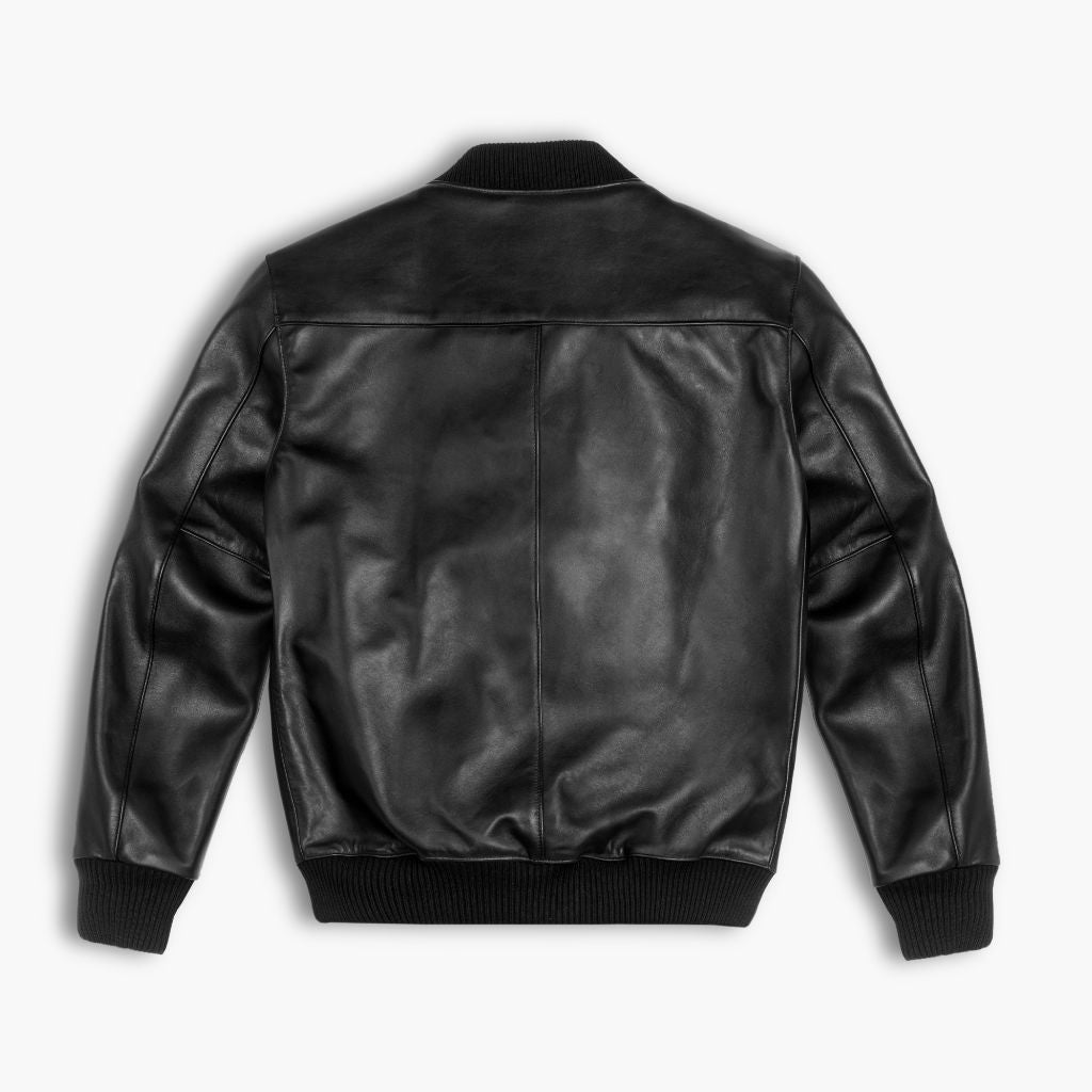 Men's Bomber Jacket In Black Leather - Thursday