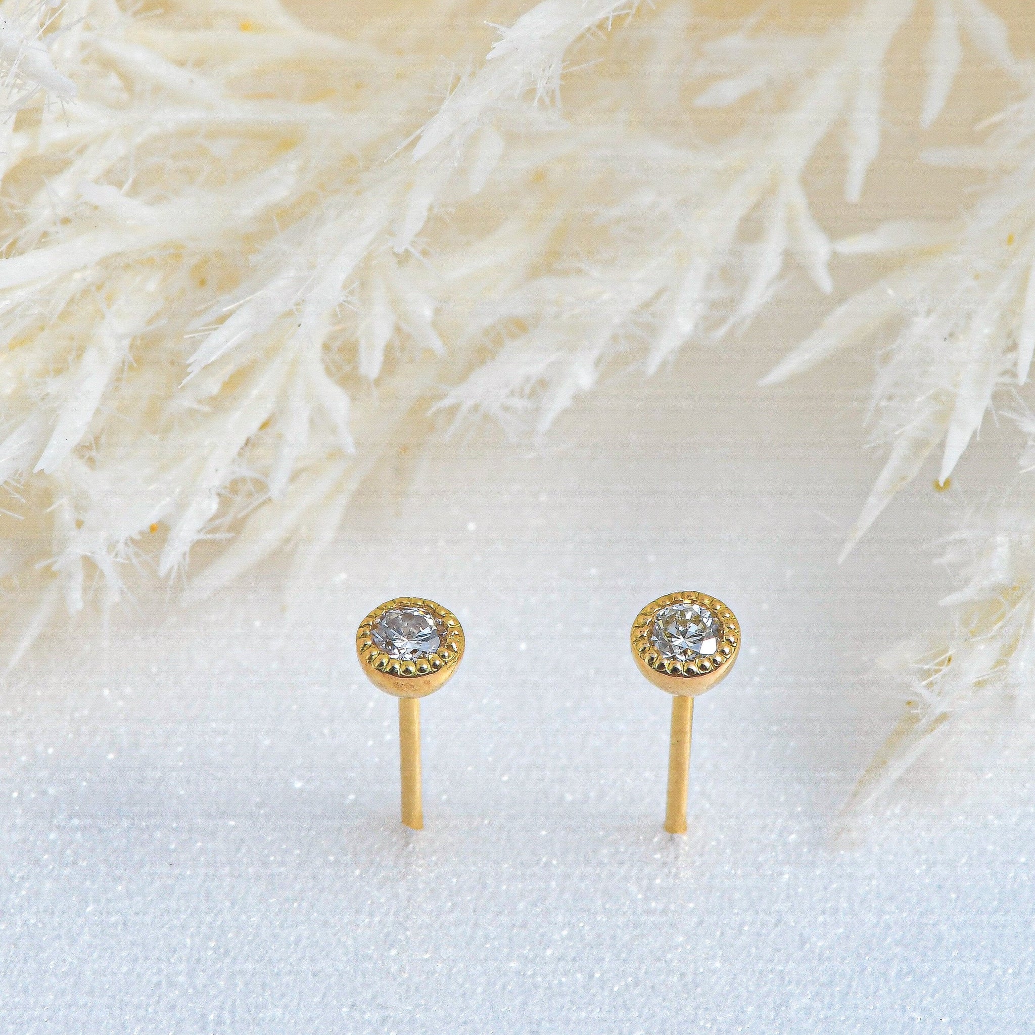 K18YG ダイヤモンド ピアス 0.05CT