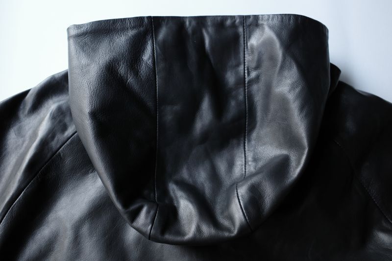 stein LEATHER HOODED SHORT JACKET・BLACK - tity