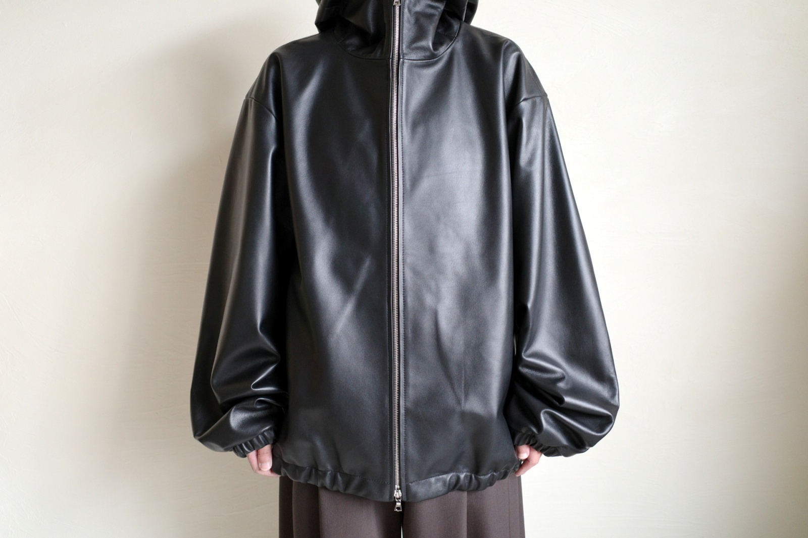 ssstein LEATHER HOODED SHORT JACKET・BLACK - tity