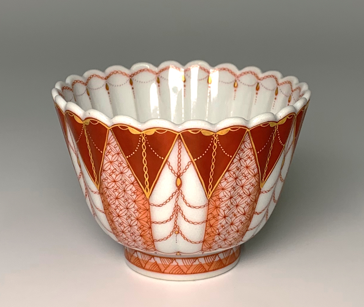 真葛 在銘 赤絵福字 碗 φ17.5cm 共箱 旧家蔵出 【公式通販】