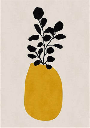 お洒落なアートポスターボタニカルアート イエロー1– ラグとインテリア