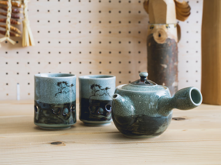 相馬焼 半谷 急須 湯呑みセット