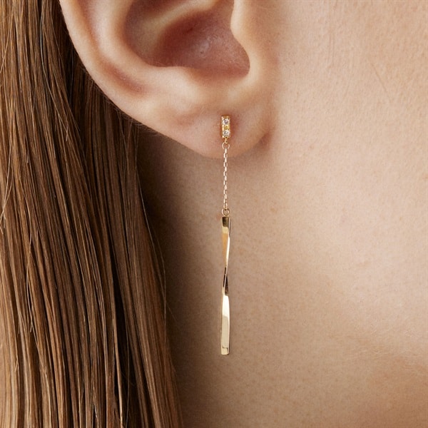 EAU DOUCE 節約 4°C K18イエローゴールド ピアス 匿名配送 ヨンドシー