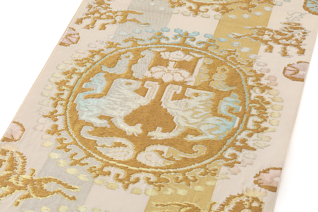 龍村平蔵製 袋帯 「円文白虎錦」 | 特選きものコレクション