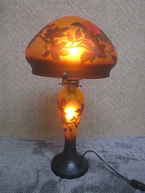 被せガラス ガレ風ランプ 卓上スタンドライト テーブルスタンド