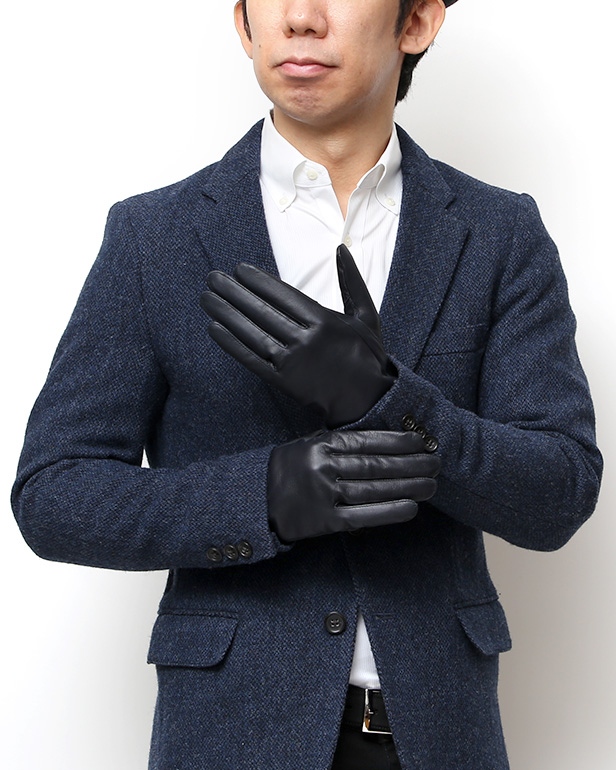 Brioni ネイビー レザー手袋 楽天市場】羊革 手袋 メンズ レザー