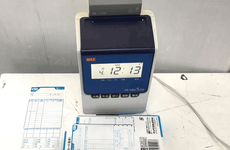 ジャンク MAX マックス ER-270S 電子 タイムレコーダ ライトグレー