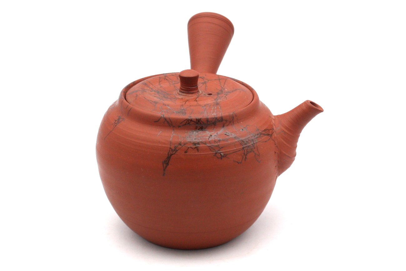 周揚大銘 朱泥急須 幅約20㎝ 東Y7-0430☆2Fタエチ 周揚大銘 朱泥急須