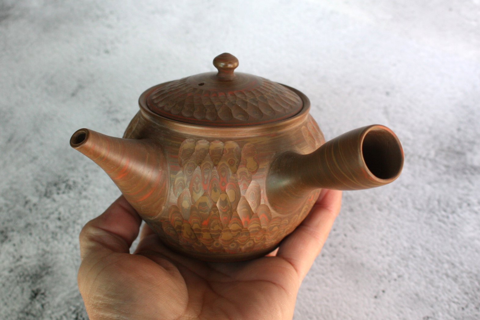 小西友仙 燿泥練込網目カット急須 320ml ささめ茶こし yusen001 - 常滑