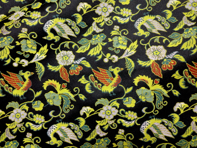 金襴生地通販 鳳凰花唐草（紺）柄の和風生地販売なら都香庵