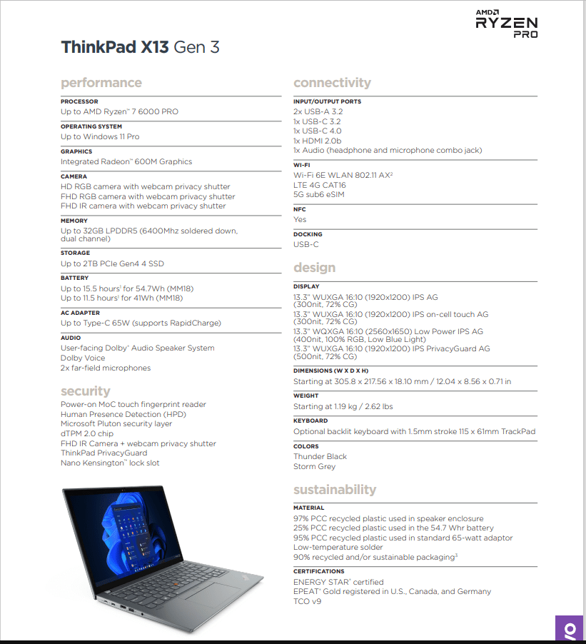 ThinkPad X13 AMD Gen 3 First Look | Topmahof's Blog