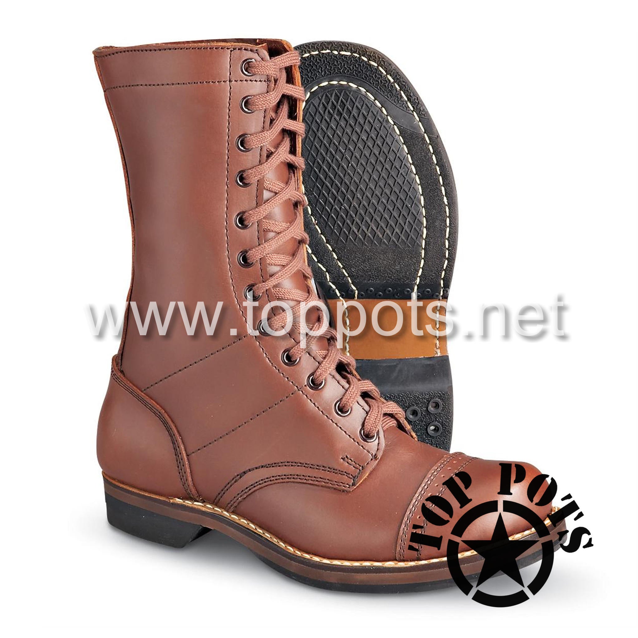 WWII US Army Reproduction Paratrooper Airborne Jump Boots – Russet