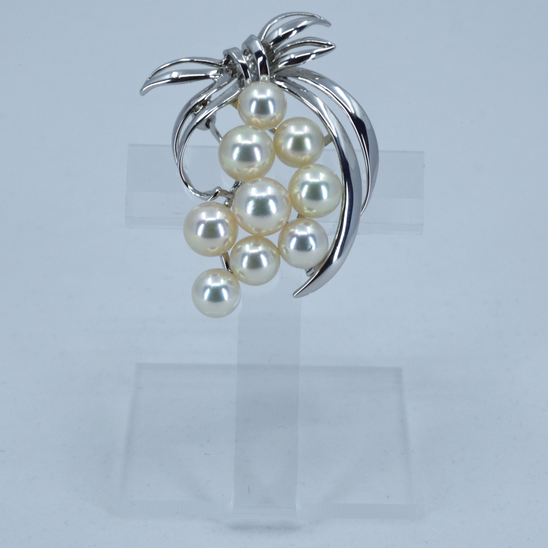 ミキモト パール シルバーブローチ リボン柄 | 中古通販 | 【公式