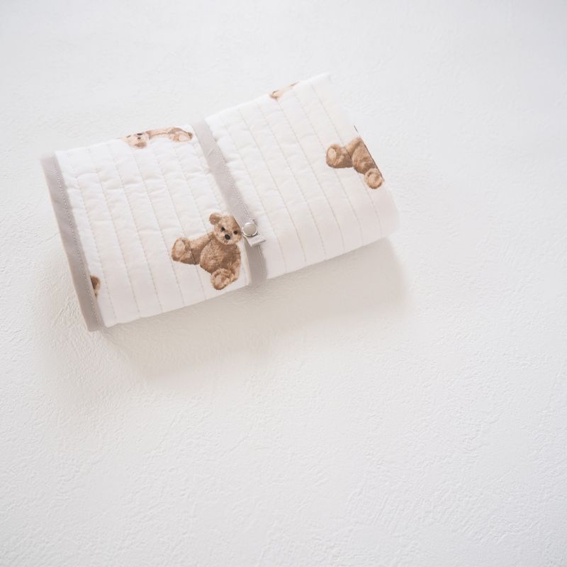 スクエアキルティングカフェマット：くまさん〈軽量/コンパクト