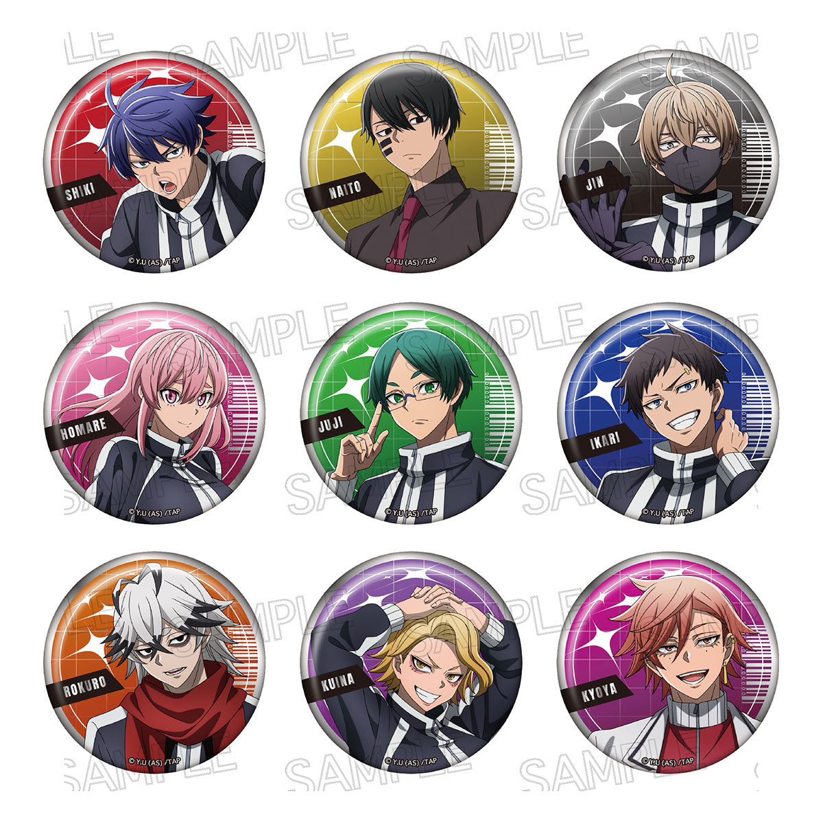 物語シリーズ スクエア缶バッチコレクション1 17種コンプ+1種(特典) 18