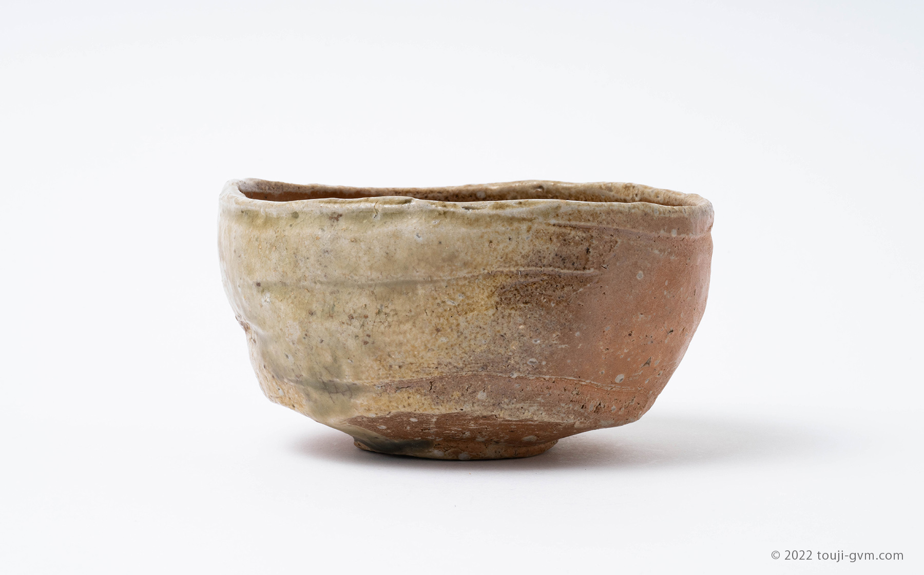 茶碗□古萩貫入碗 割り高台（江戸期）古いお茶道具 えくぼ 時代物 骨董