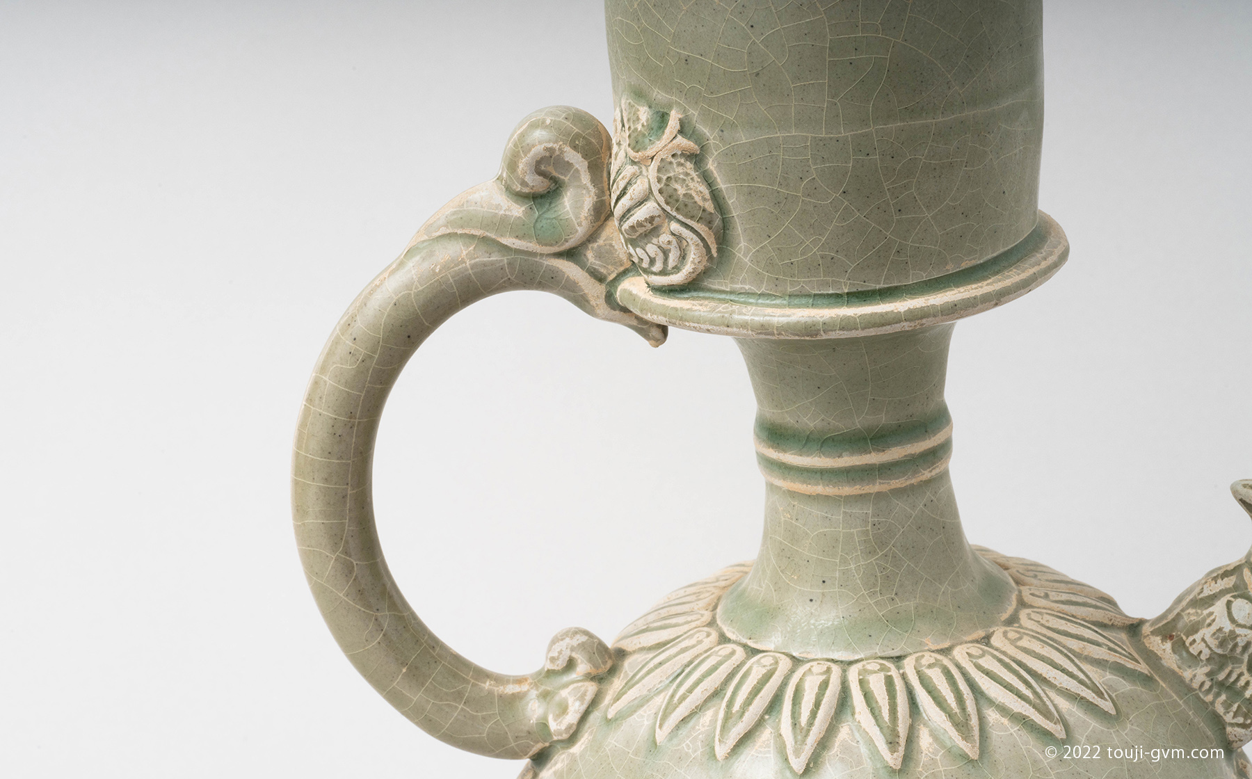 越後民窯? 道八銘 雲龍文染付水注 越後民窯? 道