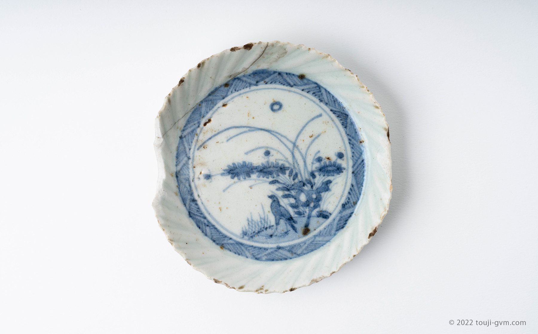 加登明雄 色絵 古九谷 瑞鶴図 飾皿 31㎝ 公式通販