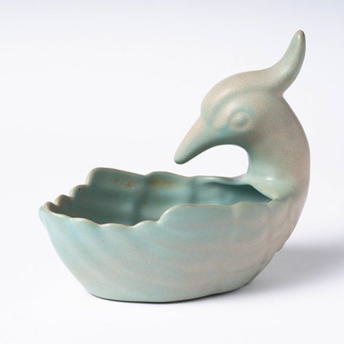 宋越窯浮彫竜紋桃型筆洗 書道具 文房具 現代工芸品 美術品 置物 宋越窯