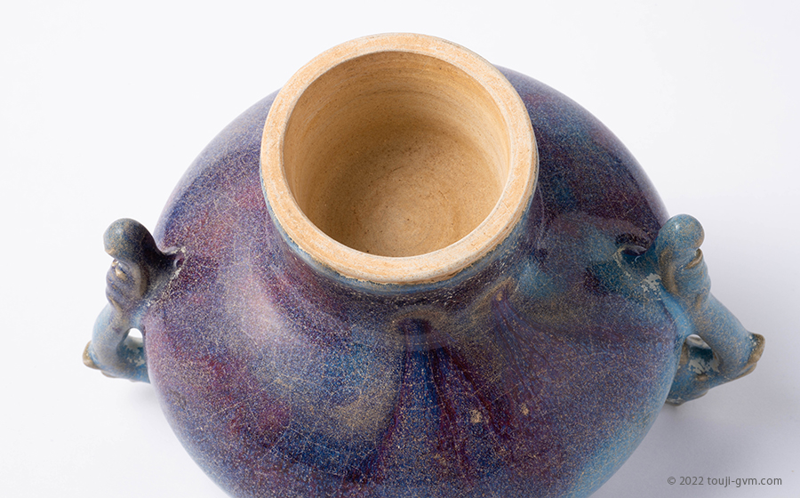 中国 耀州窯 青磁 双耳瓶 C R6659 中国 耀州窯 青磁 双耳瓶 C R6659